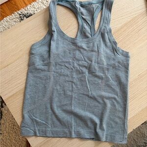 lululemon athletica Gray Striped Tank Top